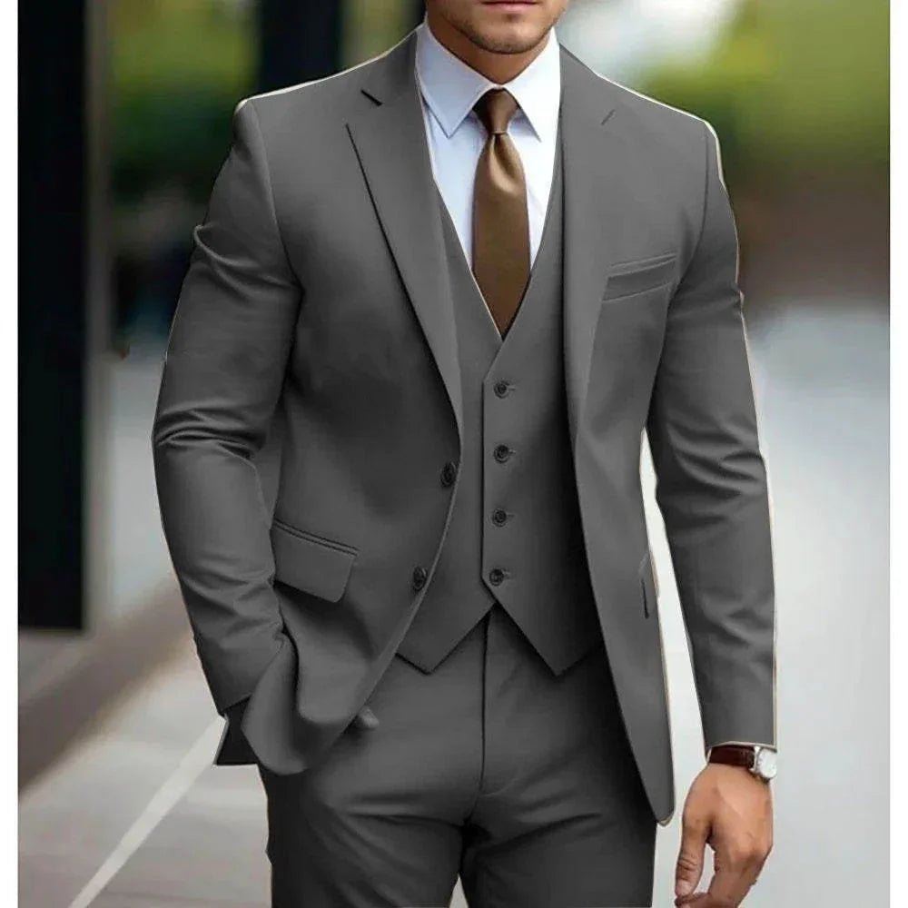 Business Casual Men's Three - piece Suit For Bridegroom Men's Wedding - Pre2brand