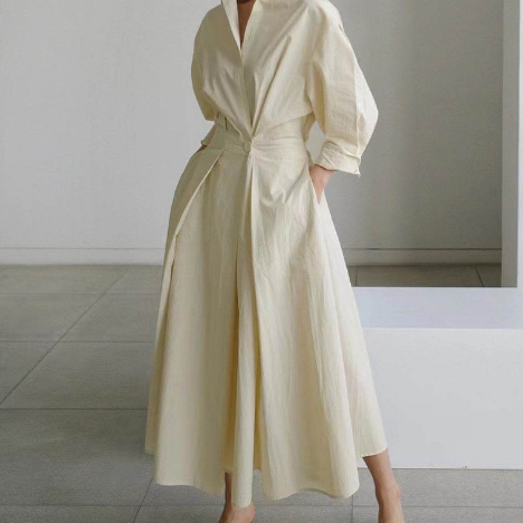 Long-sleeve Blouse Elastic Waist Swing Dress - Pre2brand