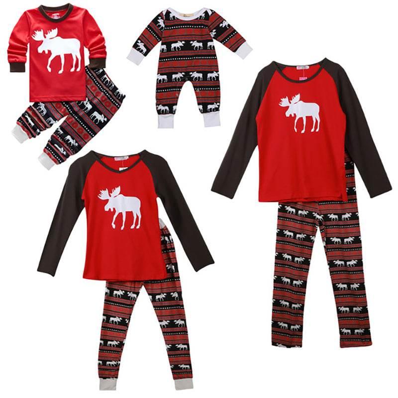 Christmas elk print family pajamas - Pre2brand