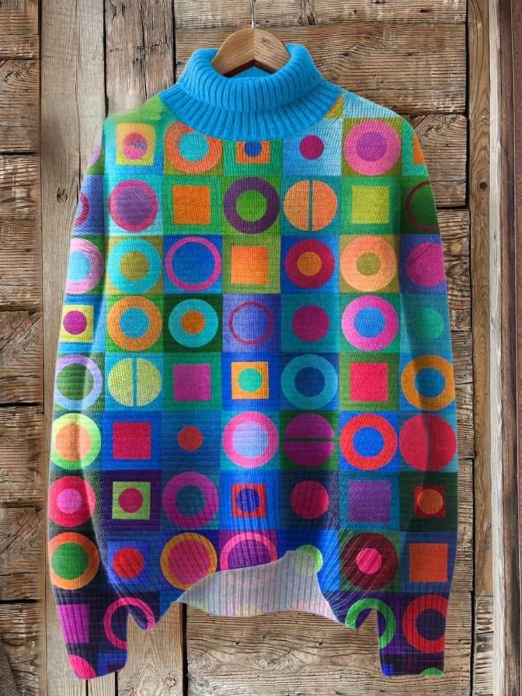 Christmas Totem Women's Printed Wear Turtleneck Sweater - Pre2brand