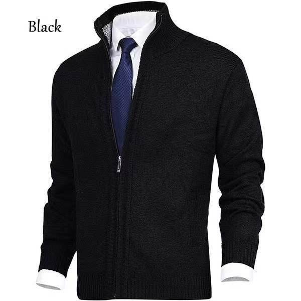 Men's Solid Color Stand Collar Cardigan Sweaters Coat - Pre2brand