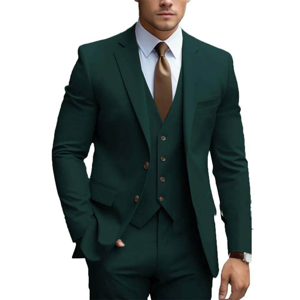 Business Casual Men's Three-piece Suit For Bridegroom Men's Wedding - Pre2brand
