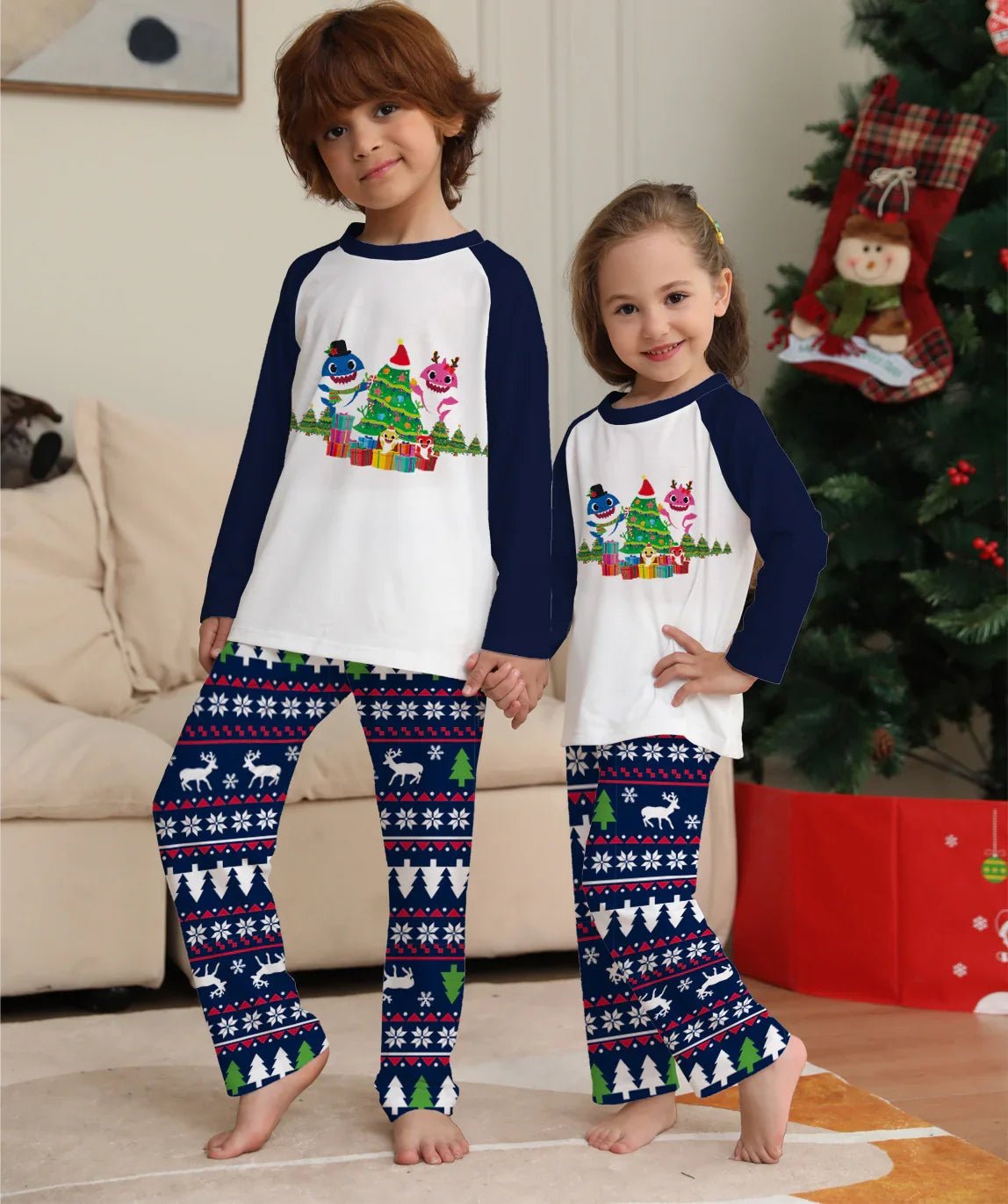 Family Matching Christmas Pajamas Set Xmas Long Sleeve Sleepwear Nightwear For Couples Kids Baby - Pre2brand