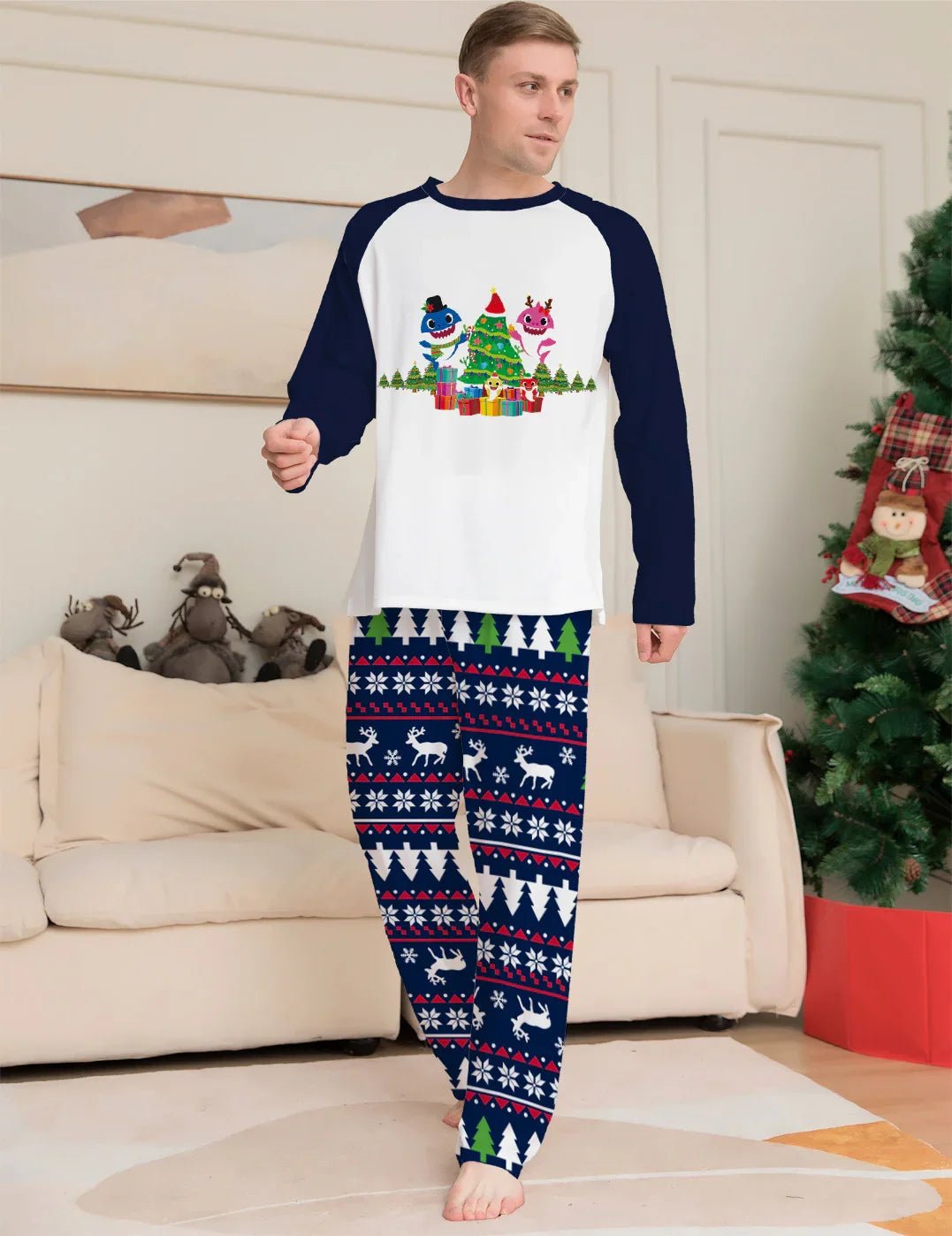 Family Matching Christmas Pajamas Set Xmas Long Sleeve Sleepwear Nightwear For Couples Kids Baby - Pre2brand
