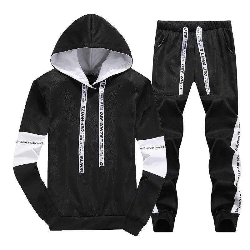 Hooded stripe letter sports suit - Pre2brand