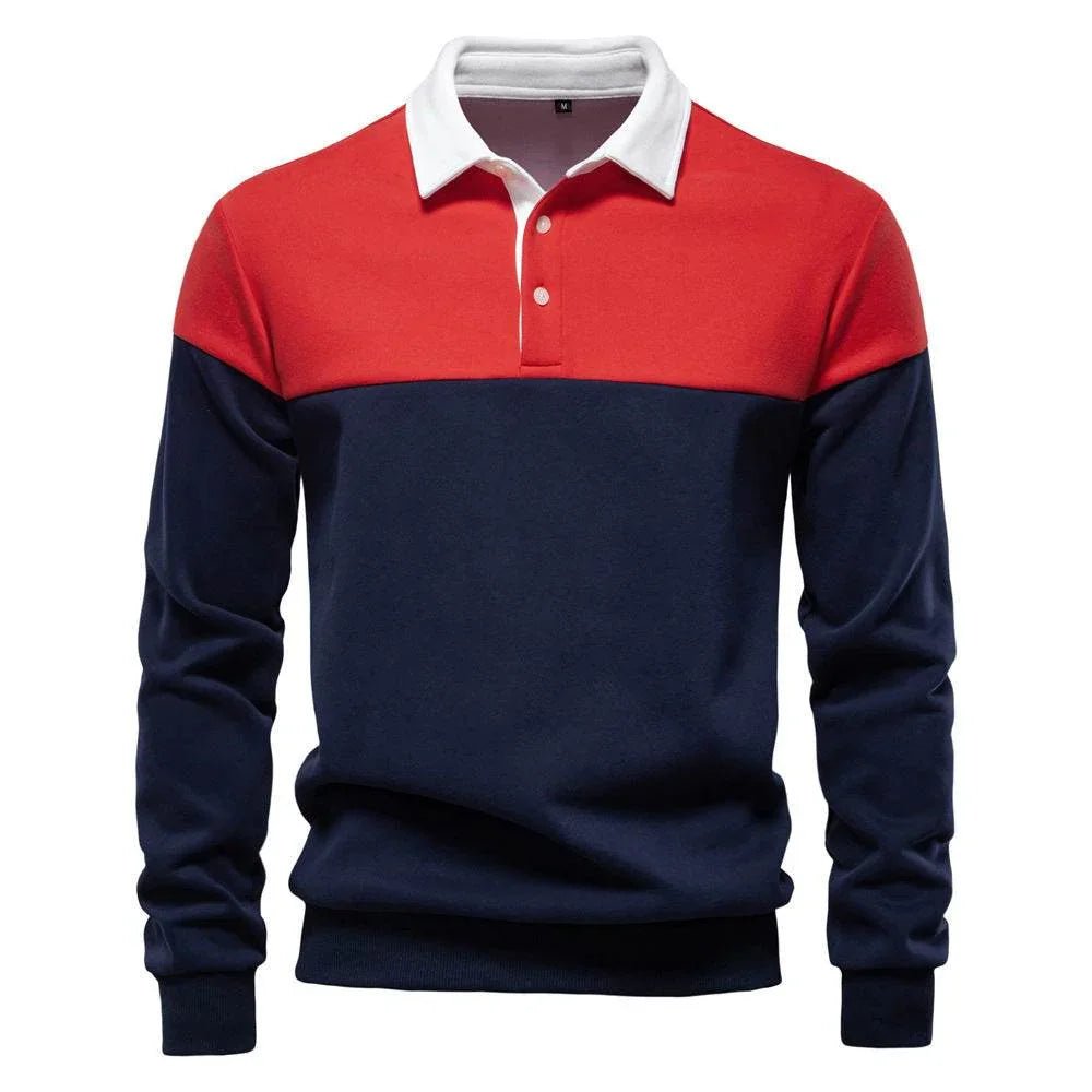 Men's Casual Long - sleeved Polo Collar Sweater - Pre2brand