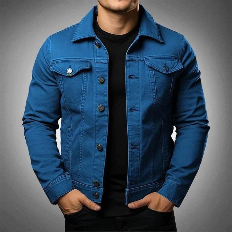 Men's Jacket Denim Coat Tooling Solid Color Thick Coat - Pre2brand