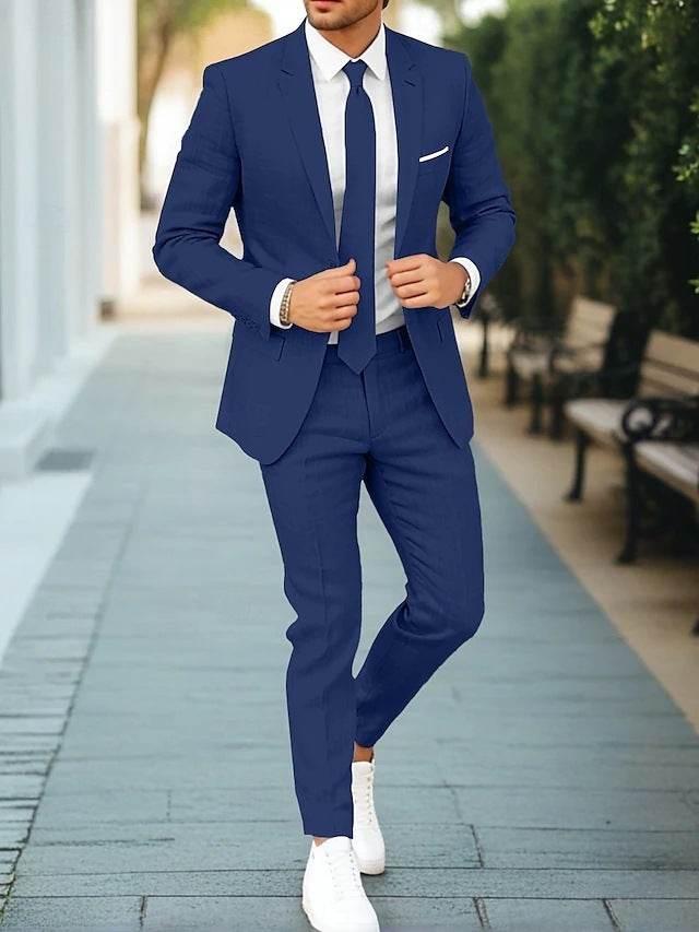 Men's New Linen Single Row One Button Suit - Pre2brand