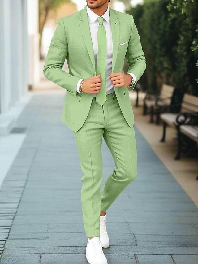 Men's New Linen Single Row One Button Suit - Pre2brand