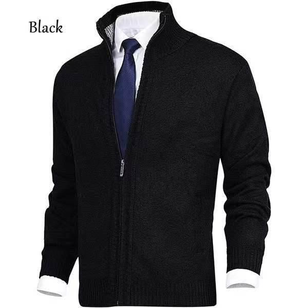 Men's Solid Color Stand Collar Cardigan Sweaters Coat - Pre2brand