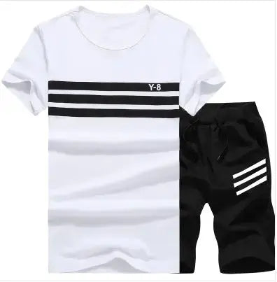 Summer Short-sleeved T-shirt Casual Sports Five-point Pants Suit - Pre2brand