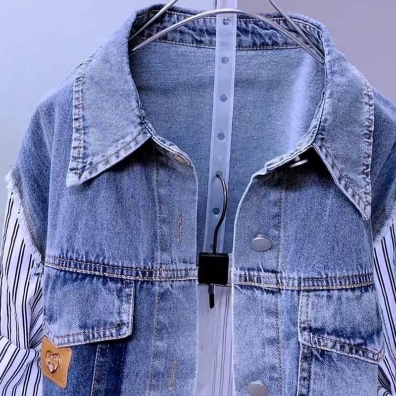 Striped Denim Coat Women's Design Niche Jacket Top - Pre2brand
