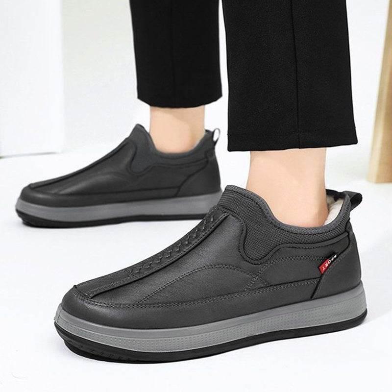 Winter Warm Fleece Snow Boots Round - toed Platform Ankle Boot Fashion Simple Non - slip Flat Cotton Shoes Men - Pre2brand