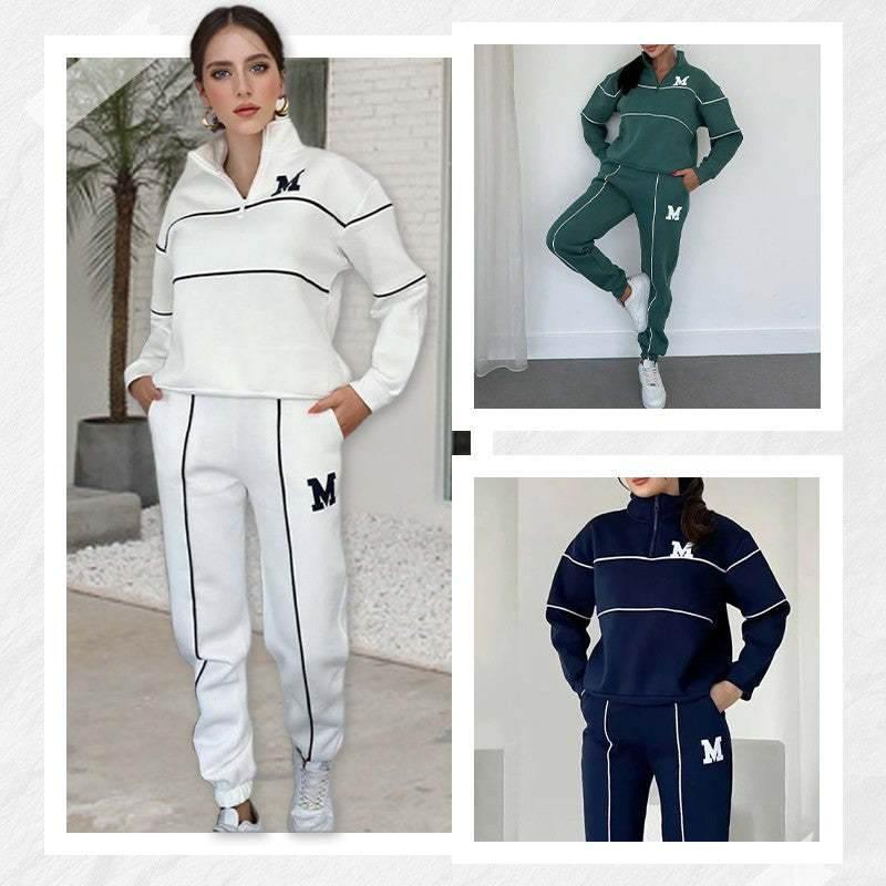 Womens 2 Piece Outfits Lounge Hoodless Pullover Sweatshirt Sweatsuit Sets Sweatshirt Baggy Fashion Sweatpants With Pockets - Pre2brand