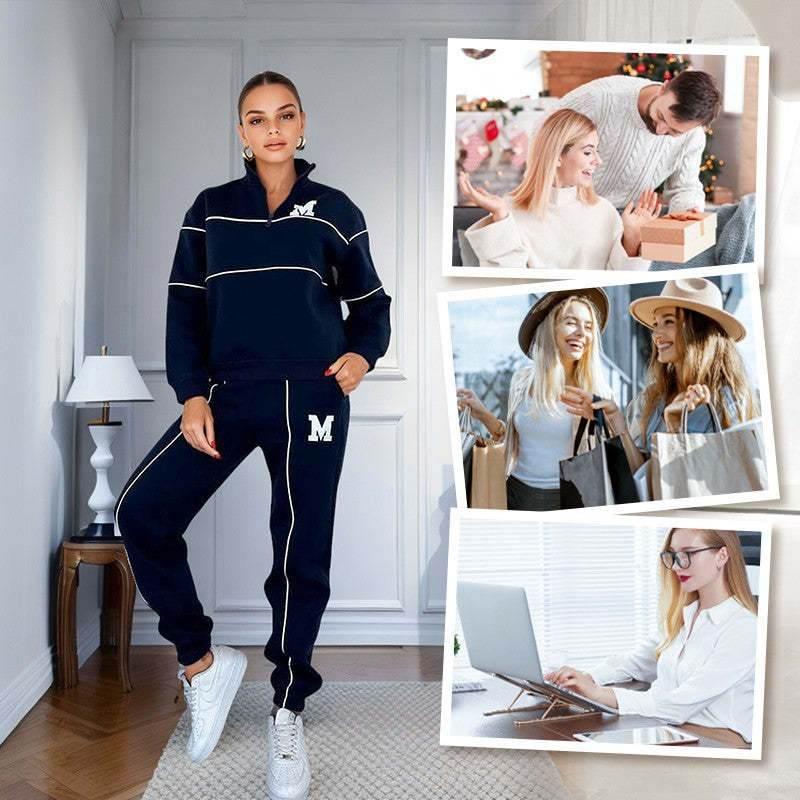 Womens 2 Piece Outfits Lounge Hoodless Pullover Sweatshirt Sweatsuit Sets Sweatshirt Baggy Fashion Sweatpants With Pockets - Pre2brand