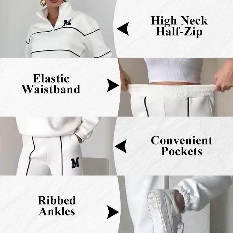 Womens 2 Piece Outfits Lounge Hoodless Pullover Sweatshirt Sweatsuit Sets Sweatshirt Baggy Fashion Sweatpants With Pockets - Pre2brand