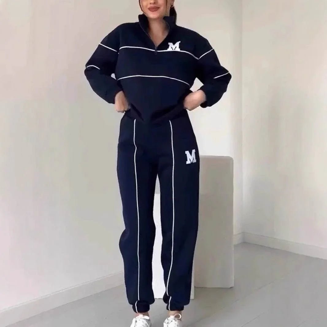 Womens 2 Piece Outfits Lounge Hoodless Pullover Sweatshirt Sweatsuit Sets Sweatshirt Baggy Fashion Sweatpants With Pockets - Pre2brand