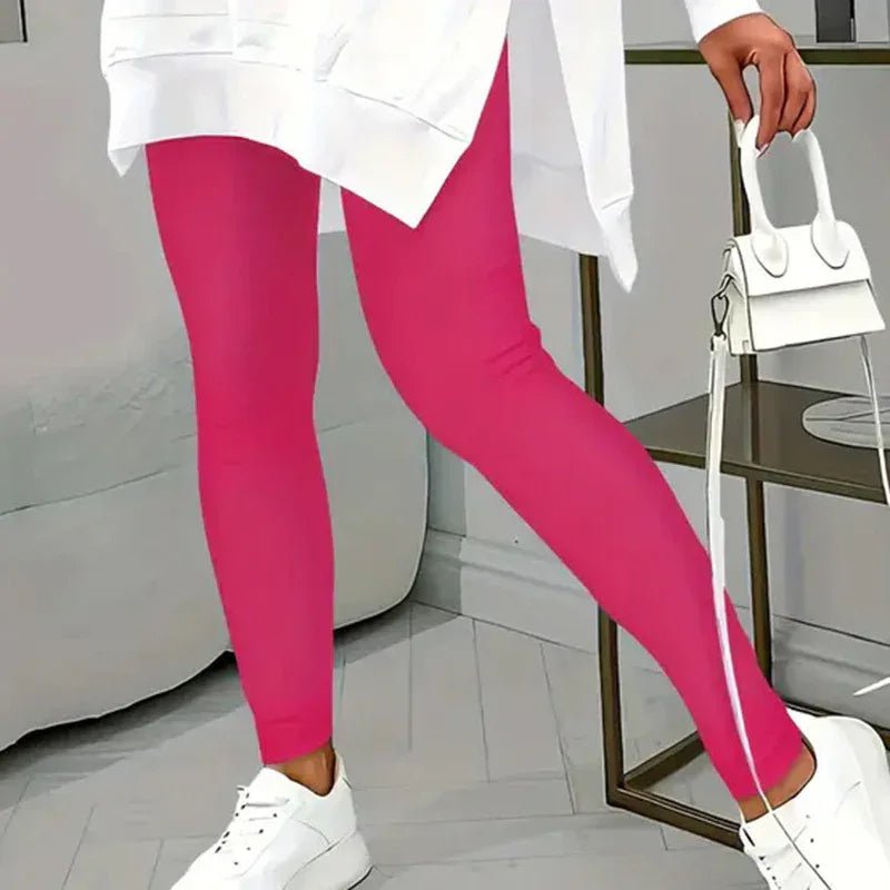 Women's Casual 2 - Piece Set Solid Color Leggings & Letter Print Pocket Drawstring Hooded Sweatshirt With Split Hem Spring Fall Fashion Outfit - Pre2brand